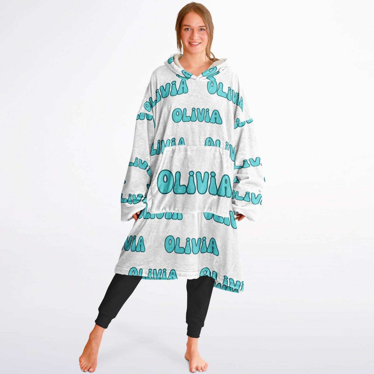 Personalized Retro Oversized Blanket Hoodie, Personalized Blanket Hoodie with name, Personalized Oversized Hoodie, Groovy Font