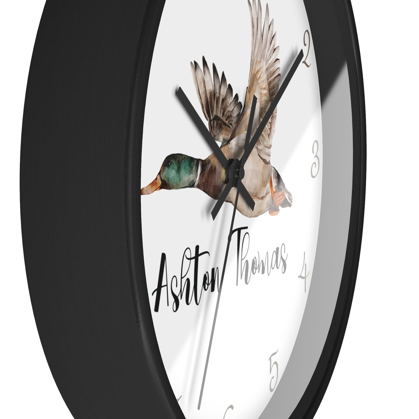 Personalized Flying Mallard Wall Clock, Custom Duck Wall Clock, Mallard Kids Wall Clock, Duck Nursery Wall Decor, Duck wall decor, baby gift