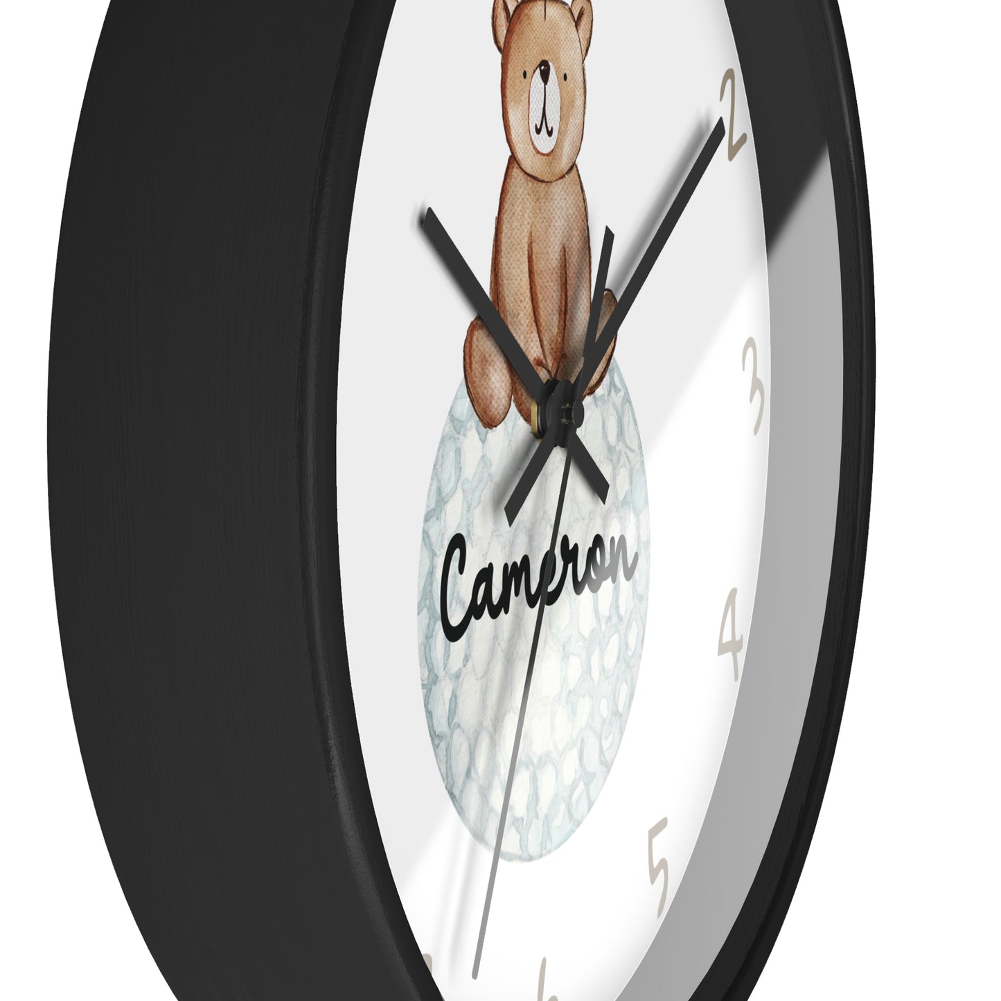 Personalized Golf Bear Wall Clock, Custom Golf Wall Clock, Kids Golf Ball Wall Clock, Golf Nursery Wall Decor, Bedroom wall decor, baby gift