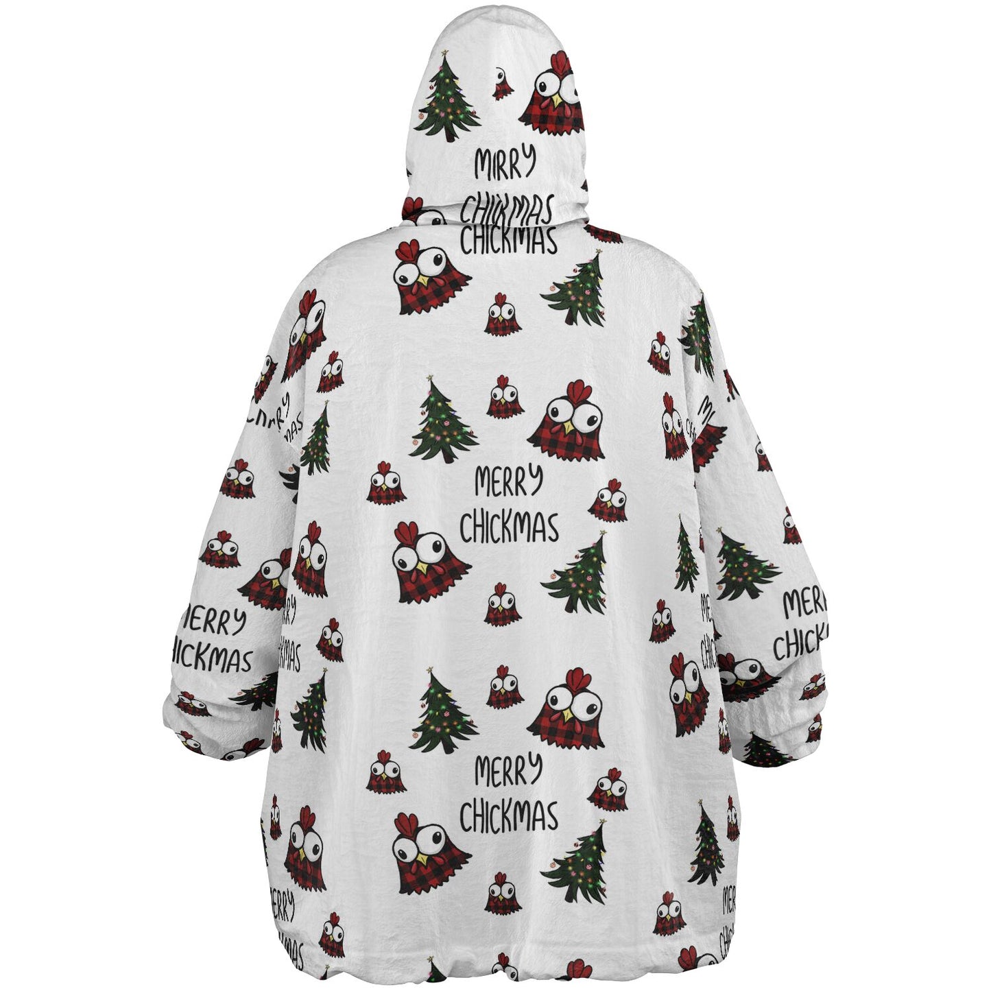 Personalized Reversible Oversized Chickmas Blanket Hoodie with name, Custom Reversible Blanket Hoodie, Christmas Oversized Blanket Hoodie, Chicken Blanket Hoodie