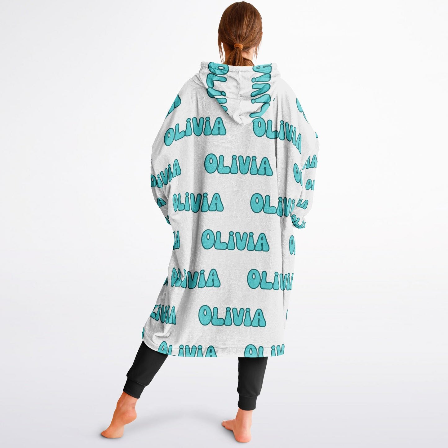 Personalized Retro Oversized Blanket Hoodie, Personalized Blanket Hoodie with name, Personalized Oversized Hoodie, Groovy Font