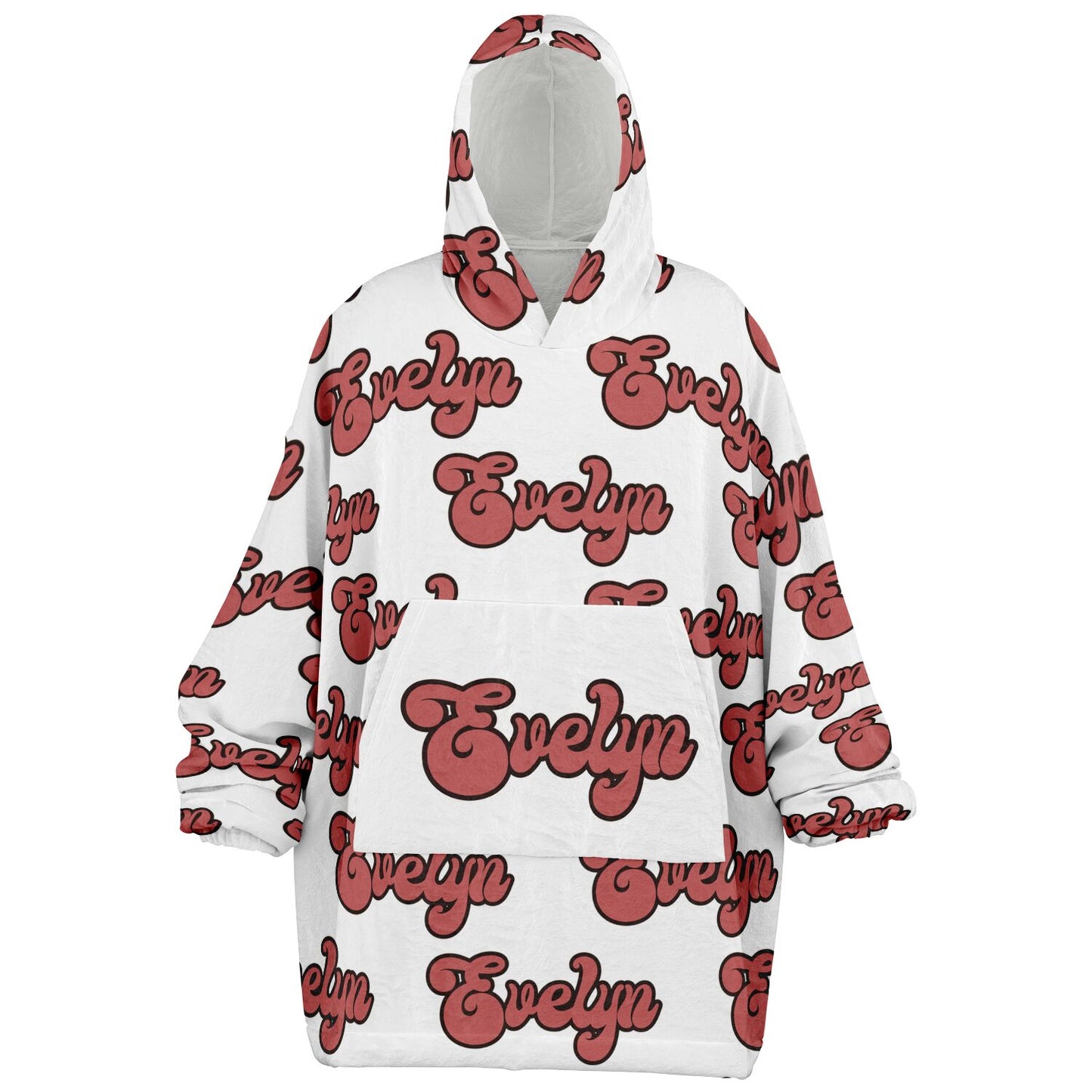 Personalized Groovy Font Big Name Snug Hoodie Oversized Hoodie Blanket, Big Name Blanket Hoodie, Retro Personalized Blanket Hoodie