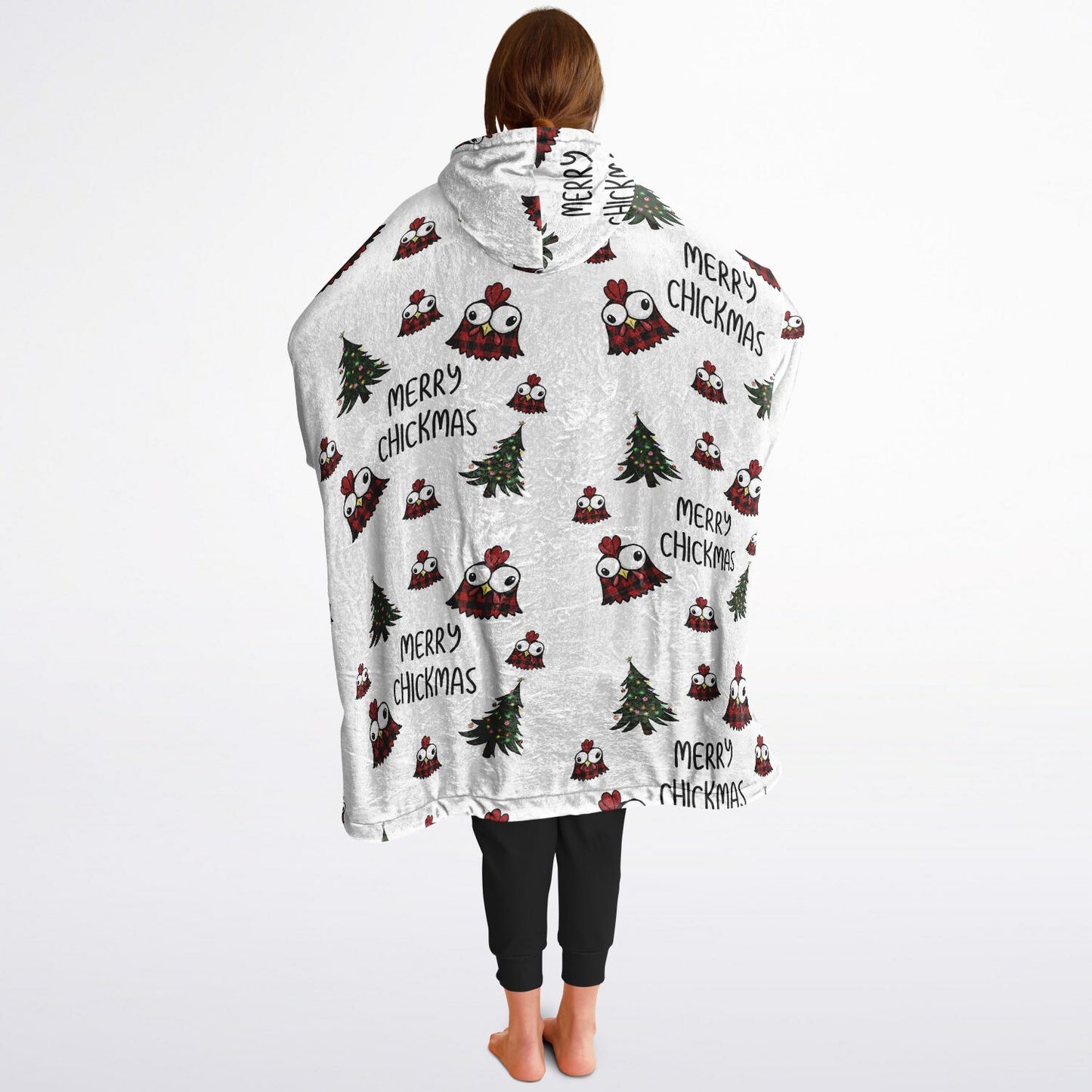 Reversible PERSONALIZED Chickmas Oversized Blanket Hoodie, Reversible Blanket Hoodie with name, Christmas Oversized Blanket hoodie with name, Reversible Blanket Hoodie, Chicken Oversized Hoodie