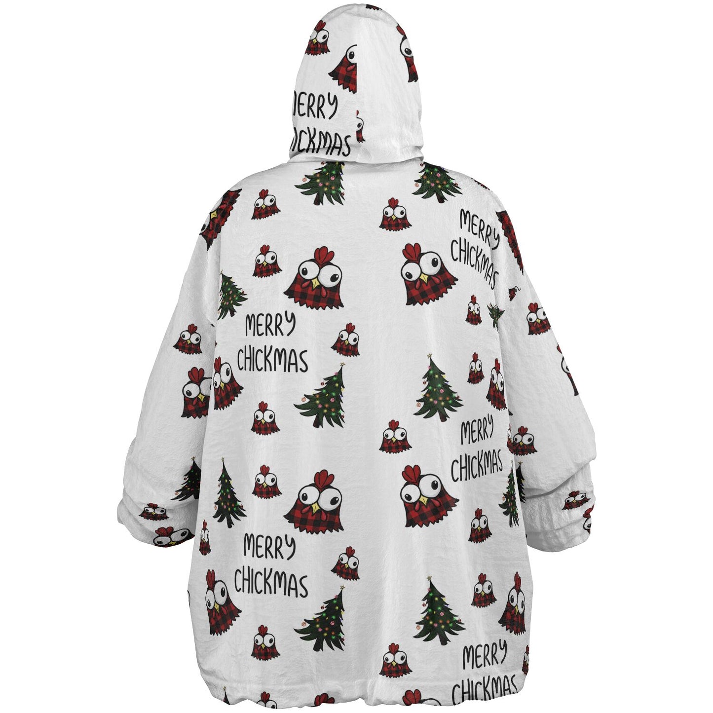 Reversible PERSONALIZED Chickmas Oversized Blanket Hoodie, Reversible Blanket Hoodie with name, Christmas Oversized Blanket hoodie with name, Reversible Blanket Hoodie, Chicken Oversized Hoodie