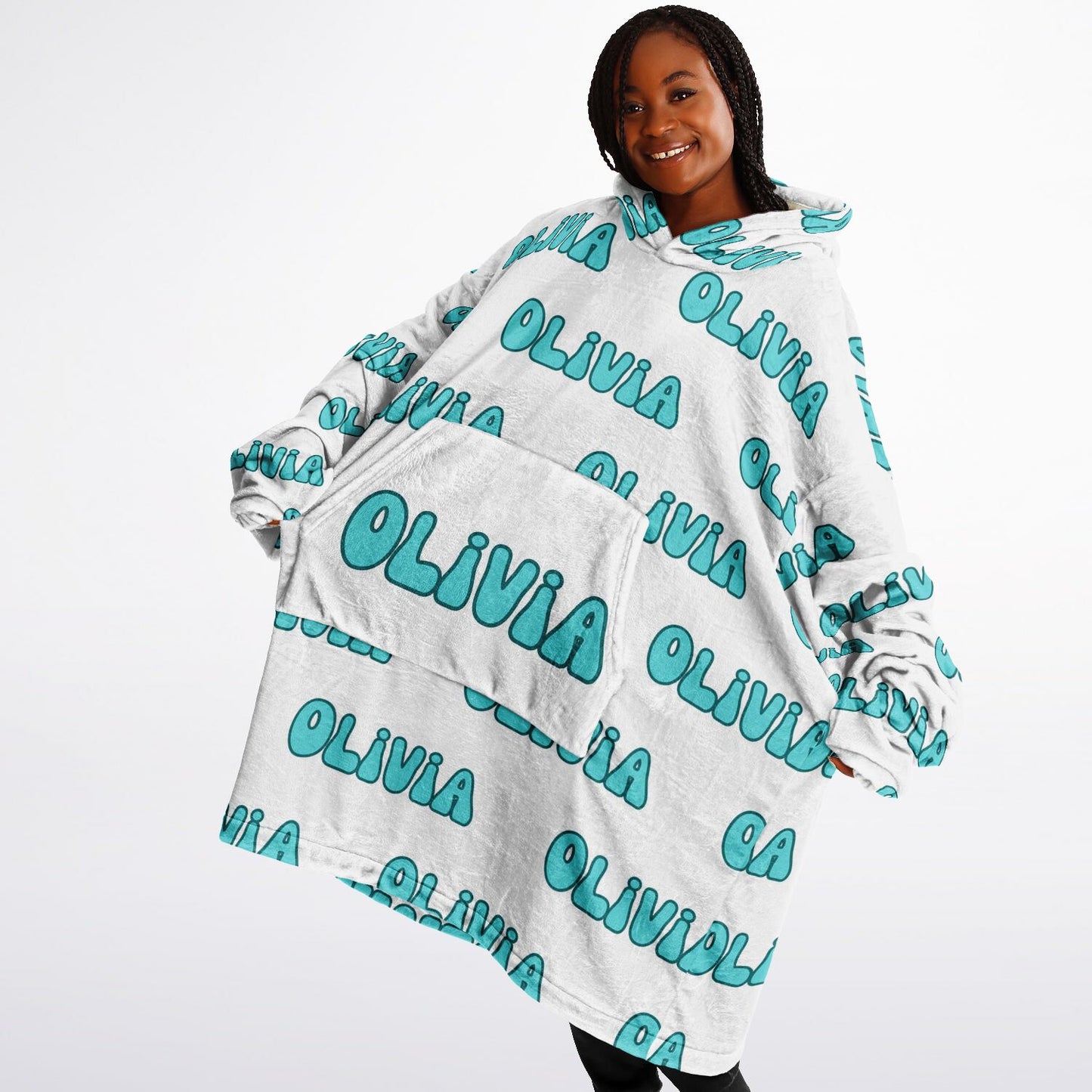 Personalized Retro Oversized Blanket Hoodie, Personalized Blanket Hoodie with name, Personalized Oversized Hoodie, Groovy Font