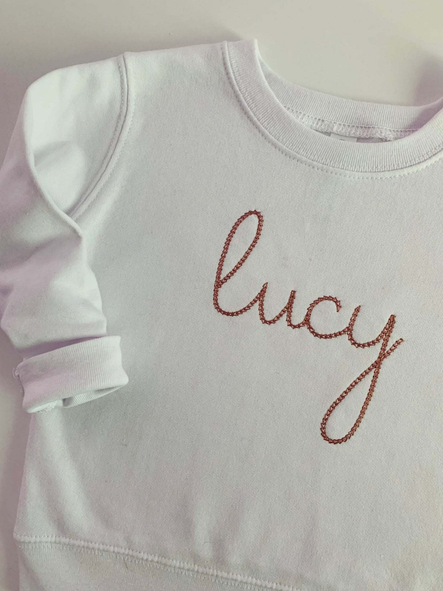 Toddler and kids personalized embroidered name Crewneck Sweatshirt, vintage chain stitch embroidered sweatshirt, baby sweatshirt, all sizes