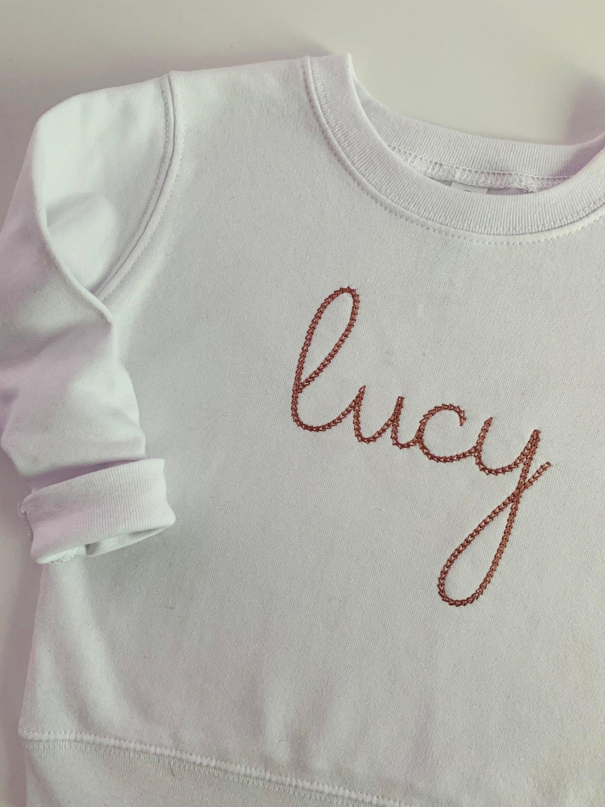 Toddler and kids personalized embroidered name Crewneck Sweatshirt, vintage chain stitch embroidered sweatshirt, baby sweatshirt, all sizes