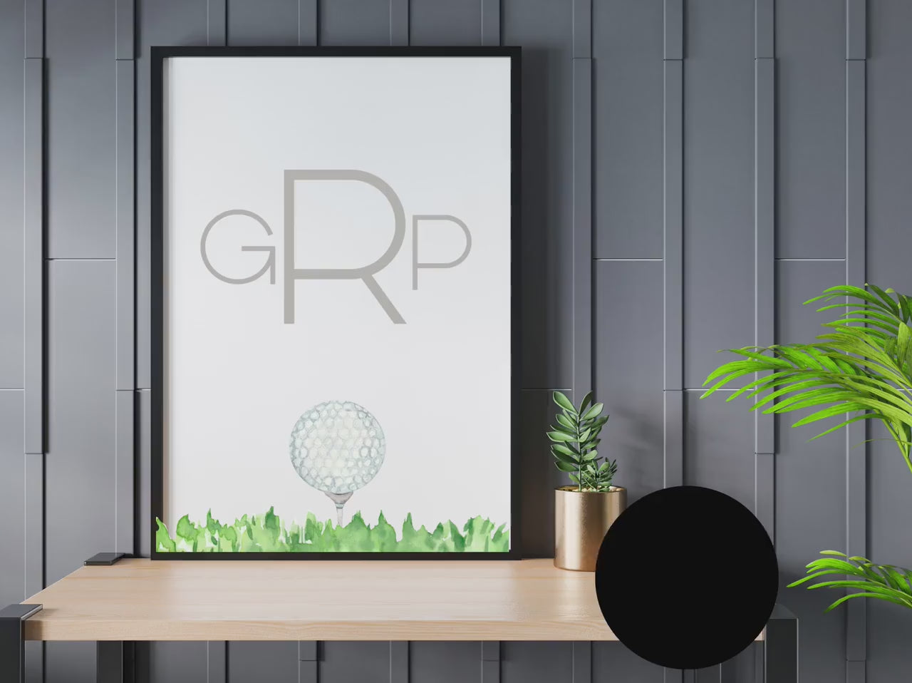 Personalized Modern Monogrammed Golf wall art print, kids golf wall art print, mens golf wall art, custom monogrammed golf wall art print