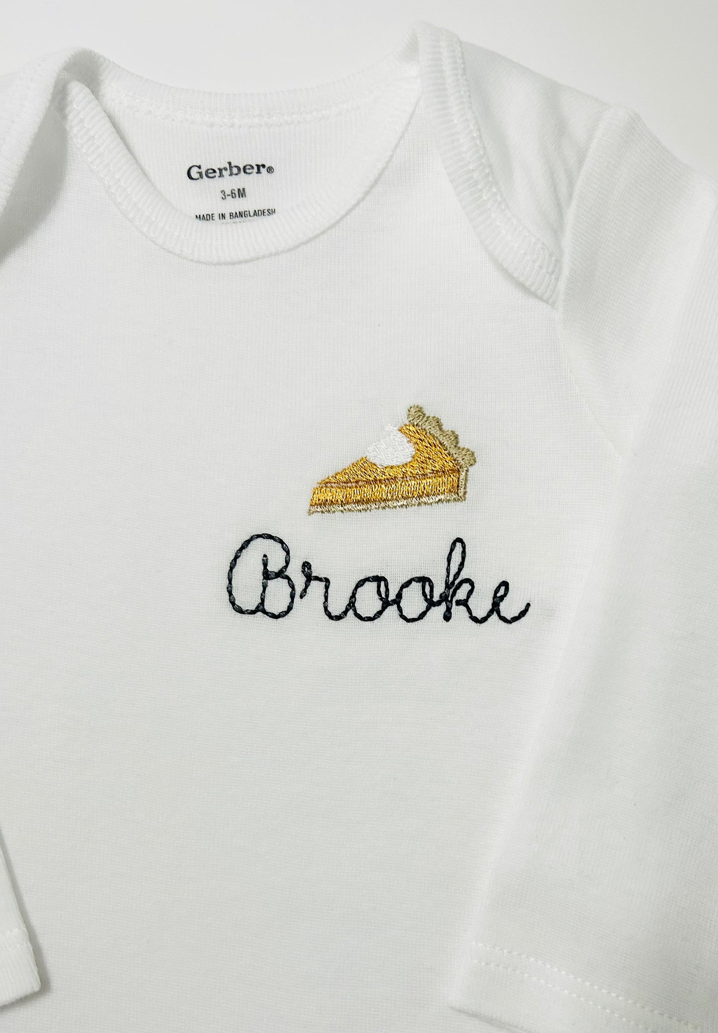 Personalized Embroidered Pumpkin pie ONESIES® brand baby bodysuit, Tha ...